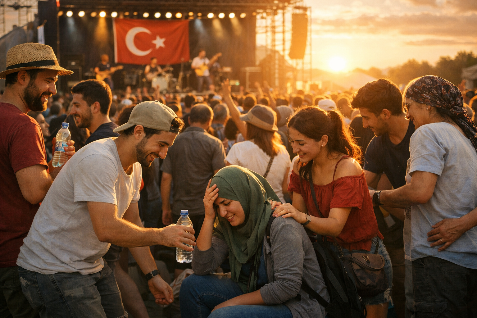 Festival katilimcilari arasinda saygi ve uyum