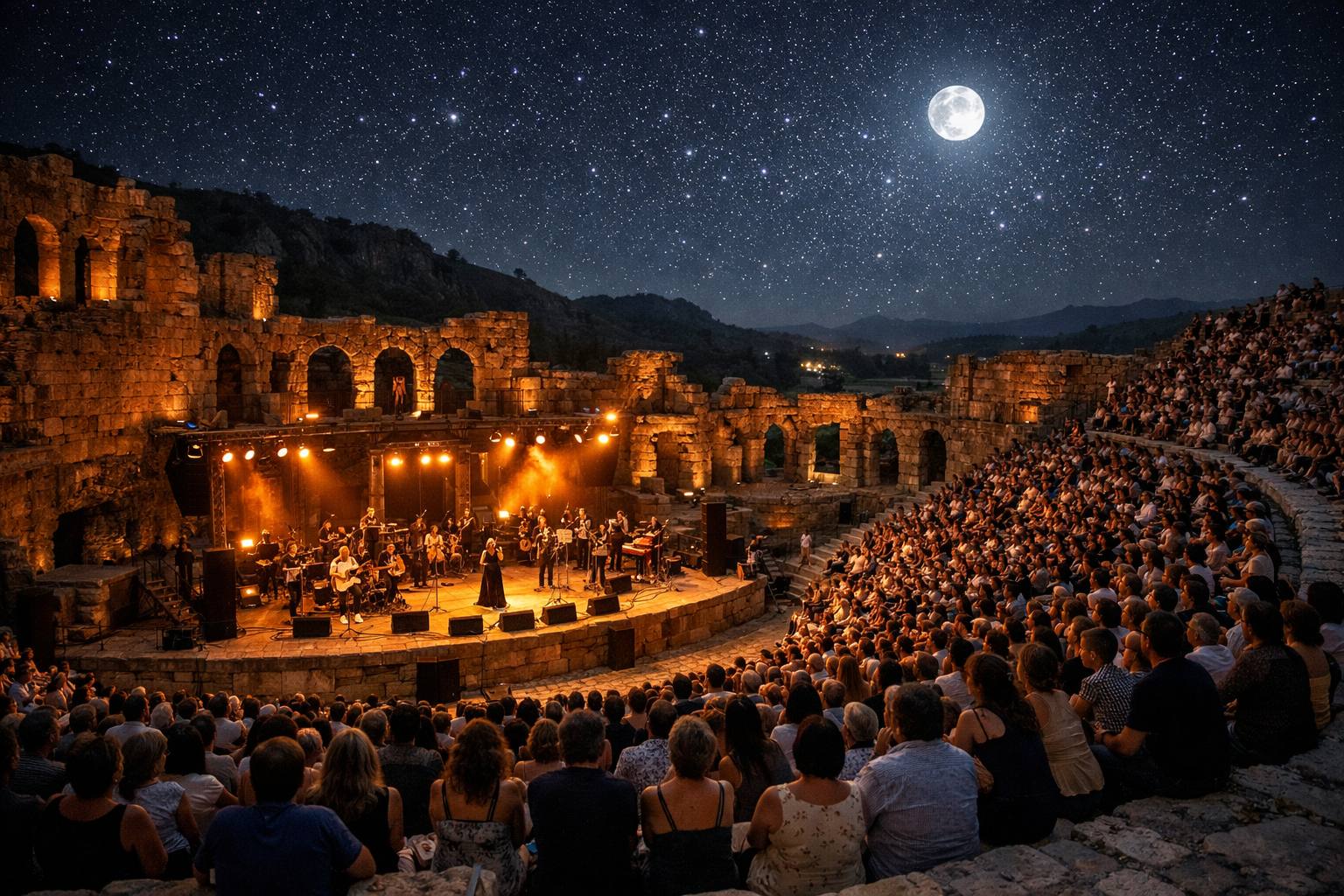 Tarihi festival sahnesi gorunumu