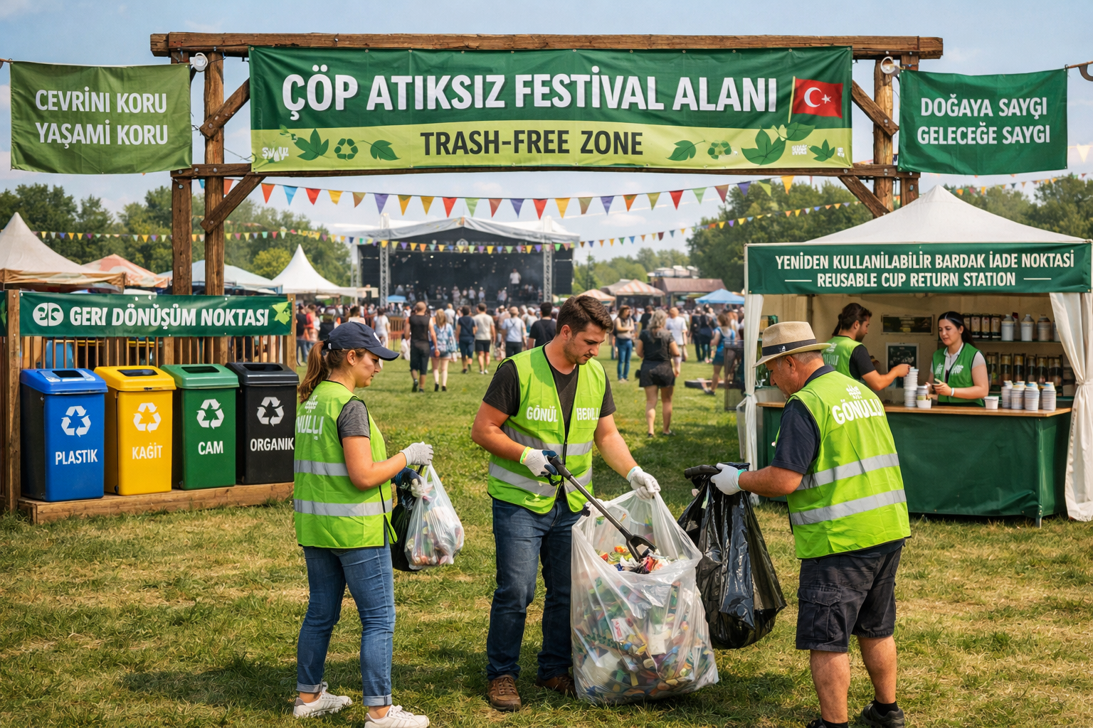 Festival alaninda cevre temizligi