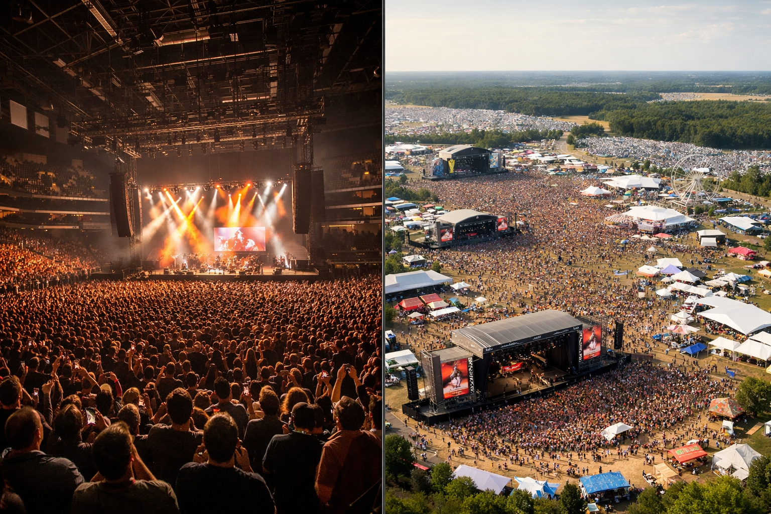 Konser ve festival ortamlari arasindaki fark